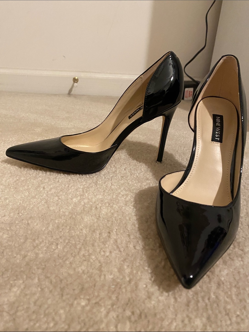Nine West Black Patent Pointed Toe Stiletto Pumps